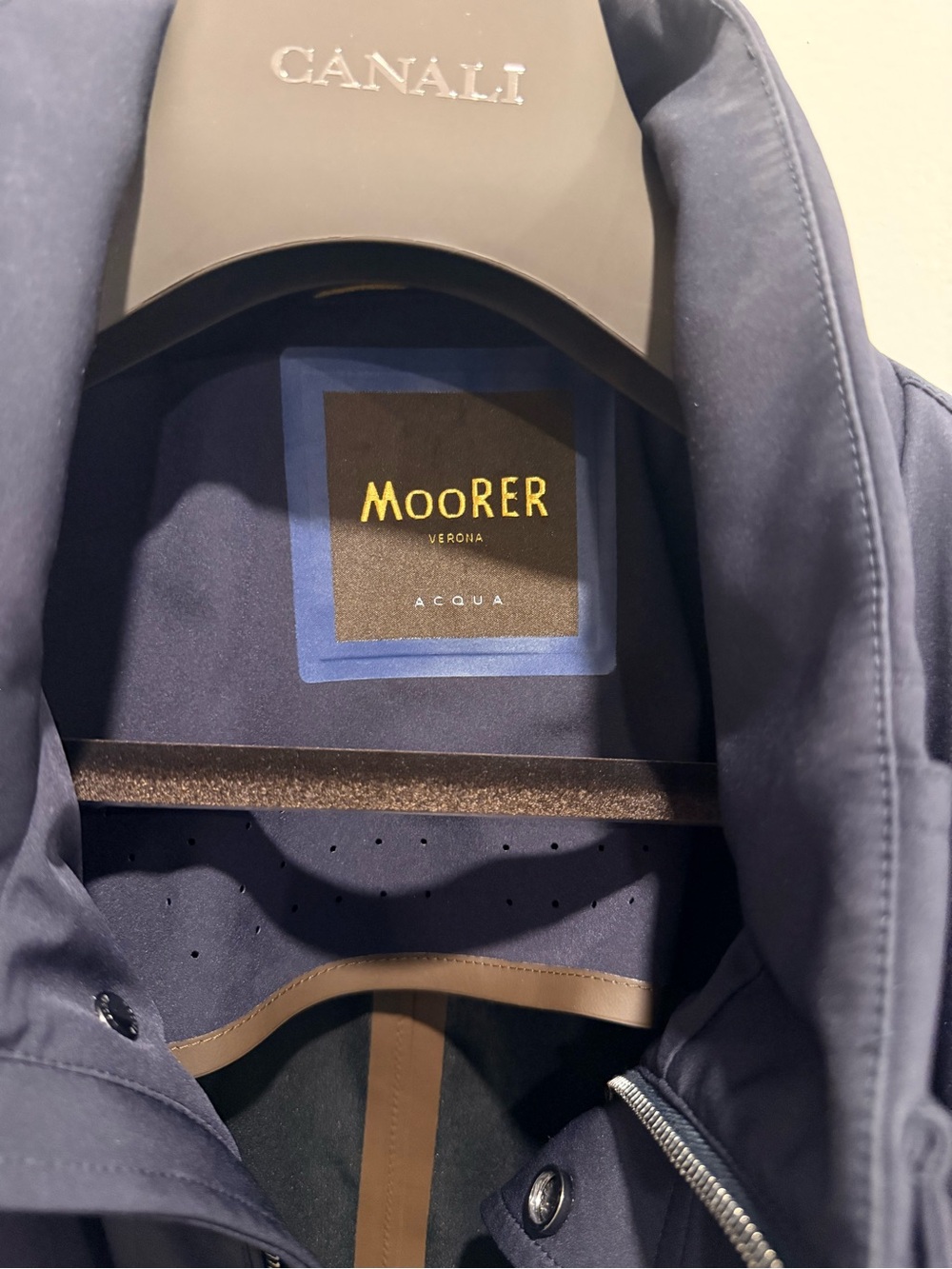 MooRER Verona Navy Waterproof Jacket (Size 56) - Near New Condition